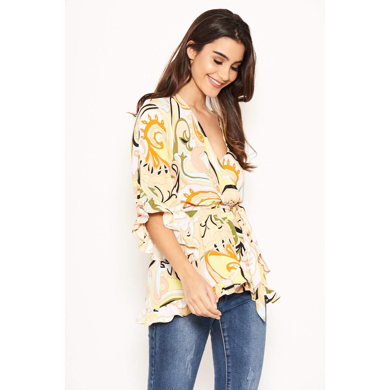 Multi Printed Wrap Over Top