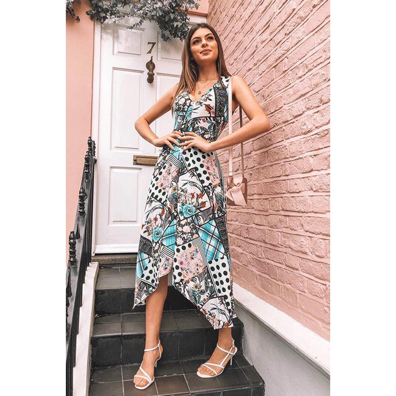 Multi V Neck Maxi Dress