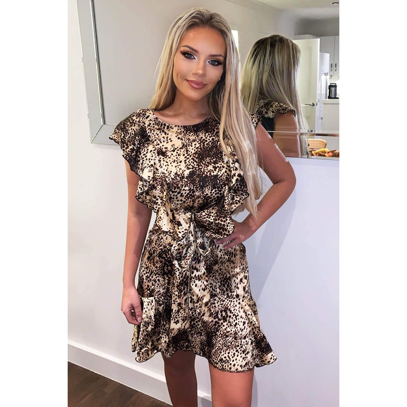 Animal Print Frill Dress