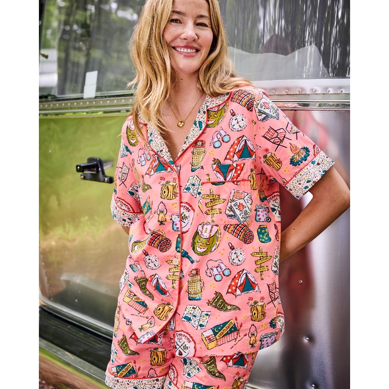 Camping Trip - Short PJ Set - Coral