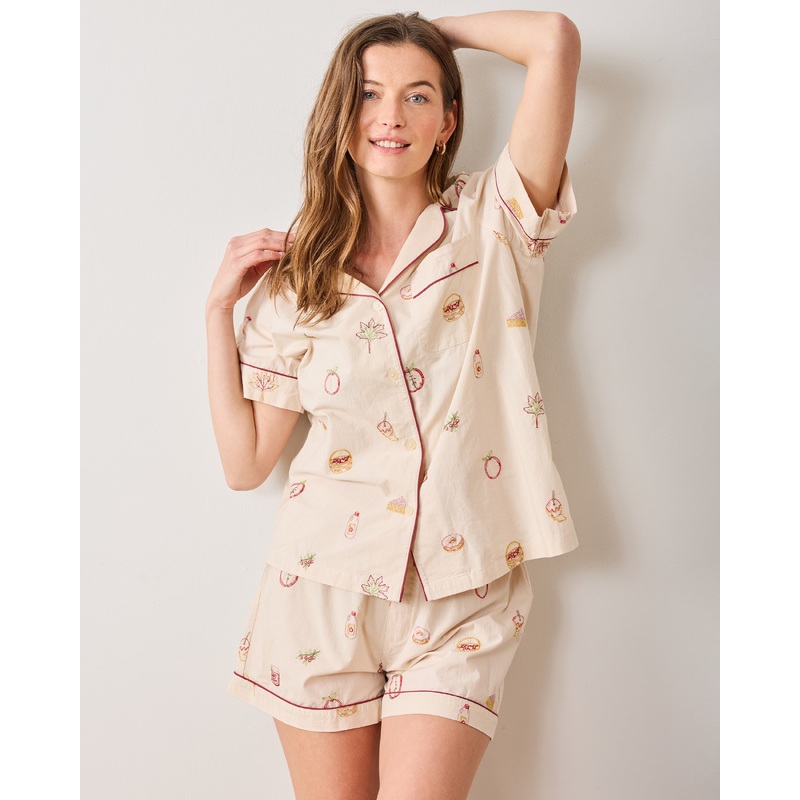 Apple Picking - Short PJ Set - Cream