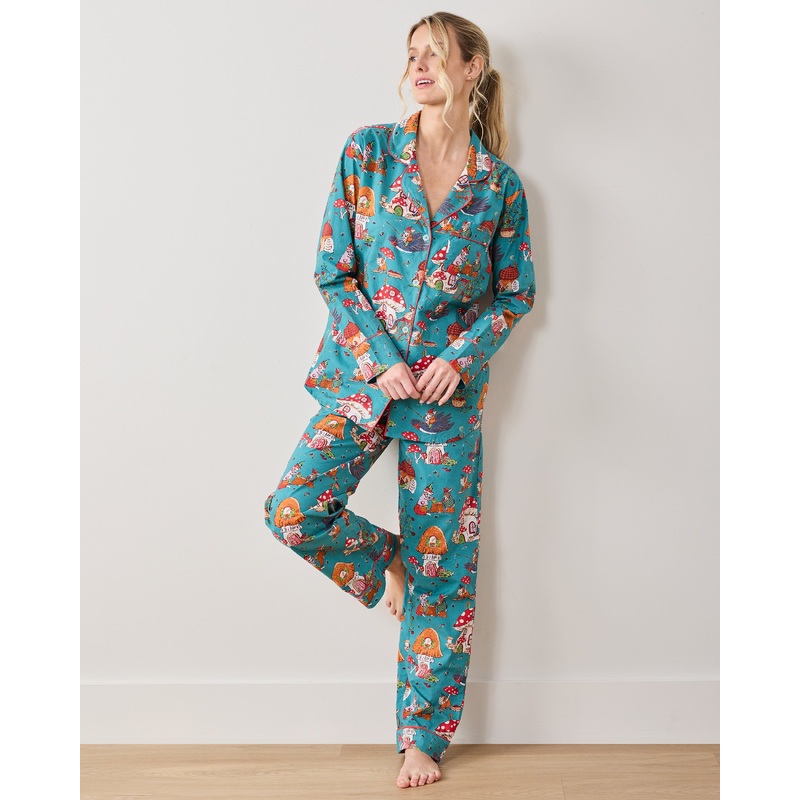 Autumn Critters - Tall Long PJ Set - Teal