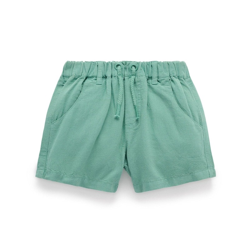 Purebaby - Linen Blend Short | Iguana
