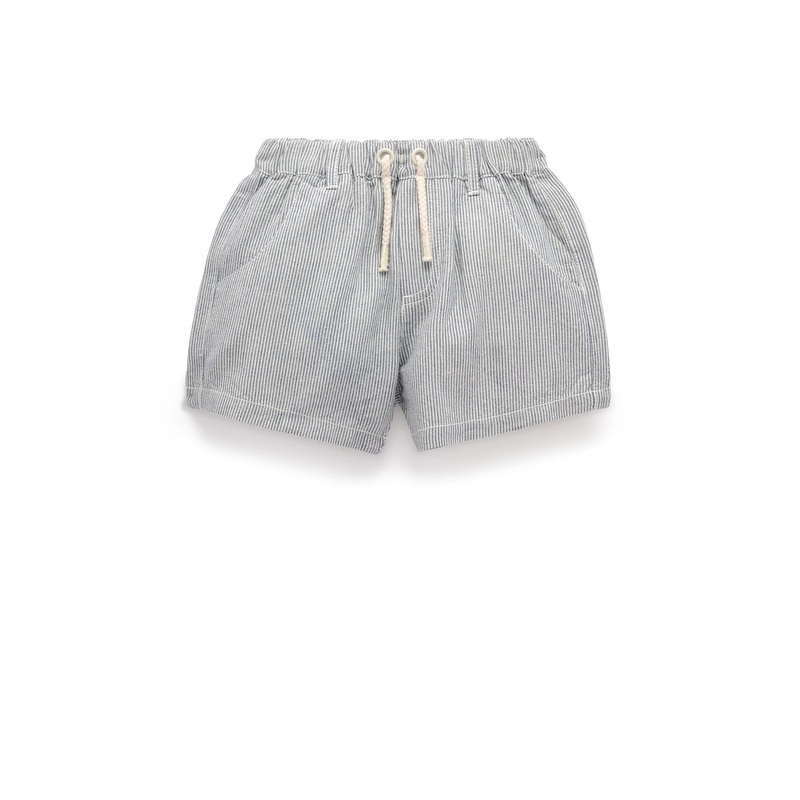 Purebaby - Striped Linen Blend Shorts