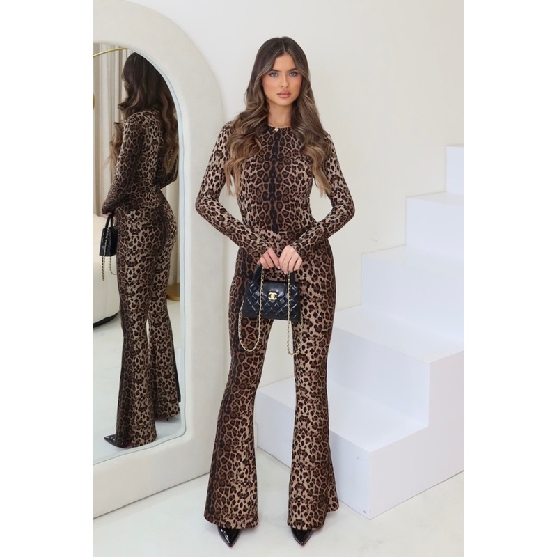 Isla leopard flared pants