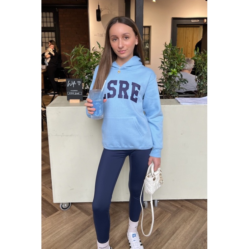 Mini blue LSRE printed hoodie