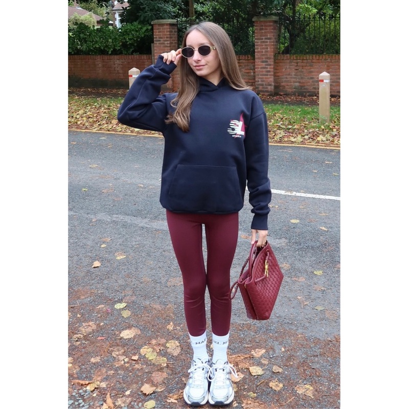 Mini studio leisure star navy printed hoodie