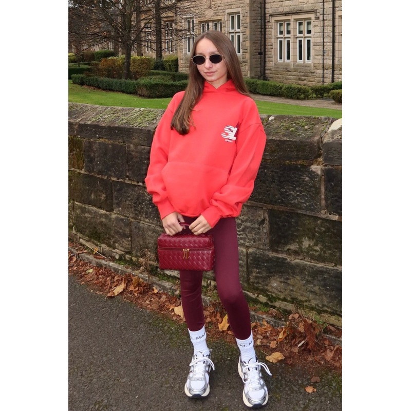 Mini studio leisure star red printed hoodie