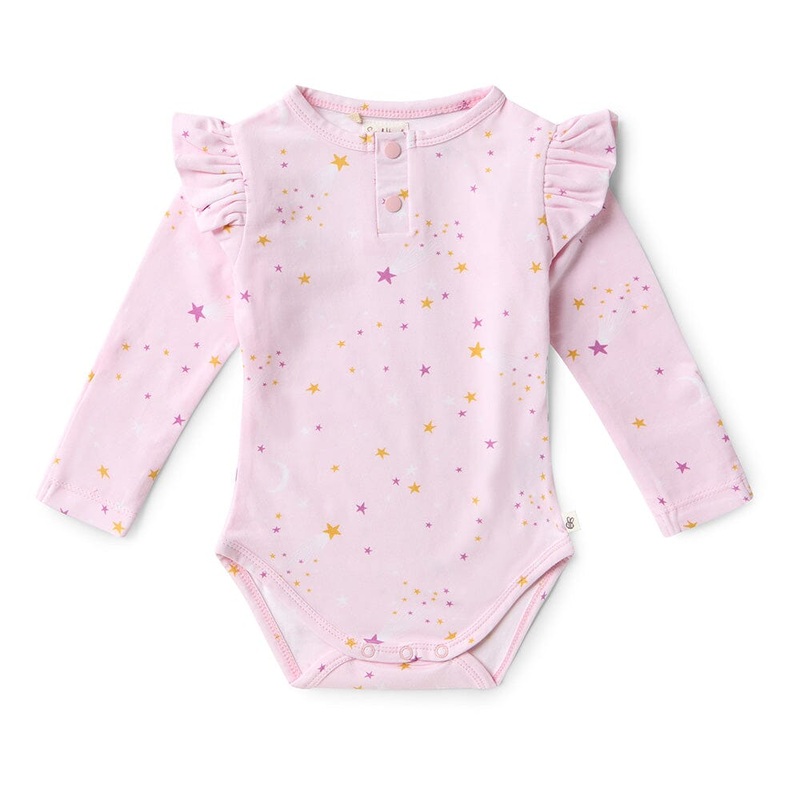Snuggle Hunny - Organic Long Sleeve Bodysuit with Frill | Twinkle