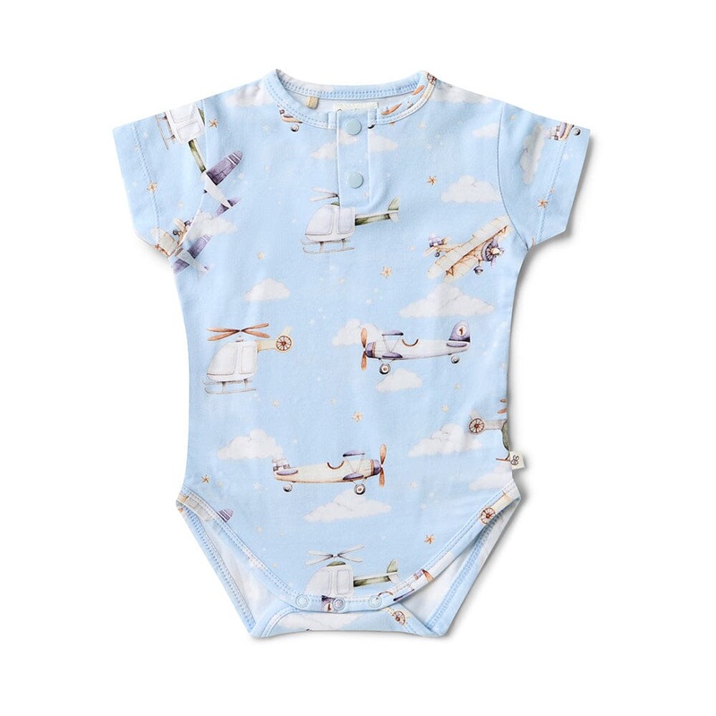 Snuggle Hunny - Organic Short Sleeve Bodysuit | Taking Flight