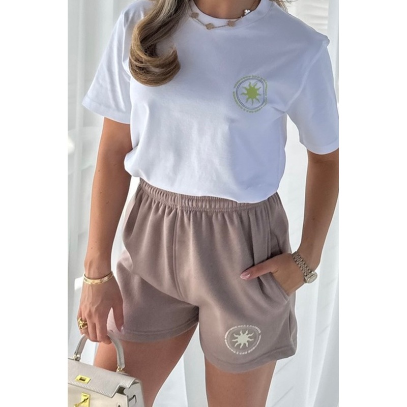 Hamptons printed mocha short