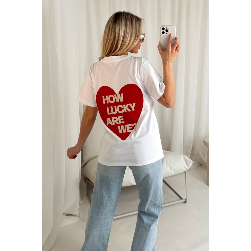 Lucky white printed t-shirt