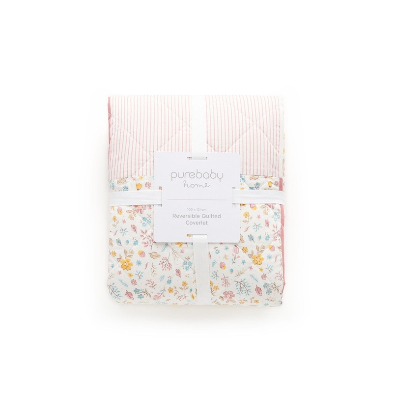 Purebaby - Reversible Quilted Coverlet - Posy