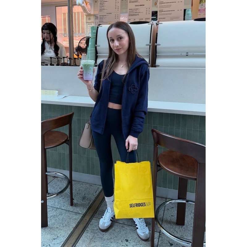 Mini G Monogram navy embroidered premium zip hoodie