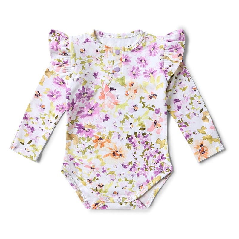 Snuggle Hunny - Organic Long Sleeve Bodysuit with Frill | Isla