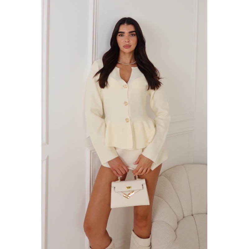 ALIA CREAM KNIT CARDIGAN