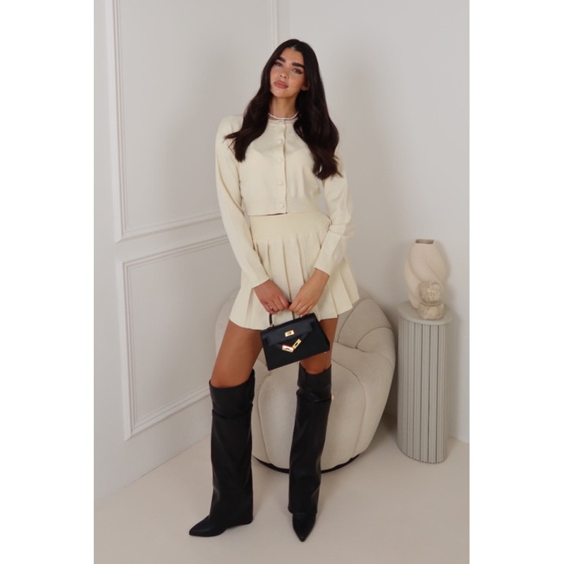 LUANNIE CREAM KNITTED CARDIGAN