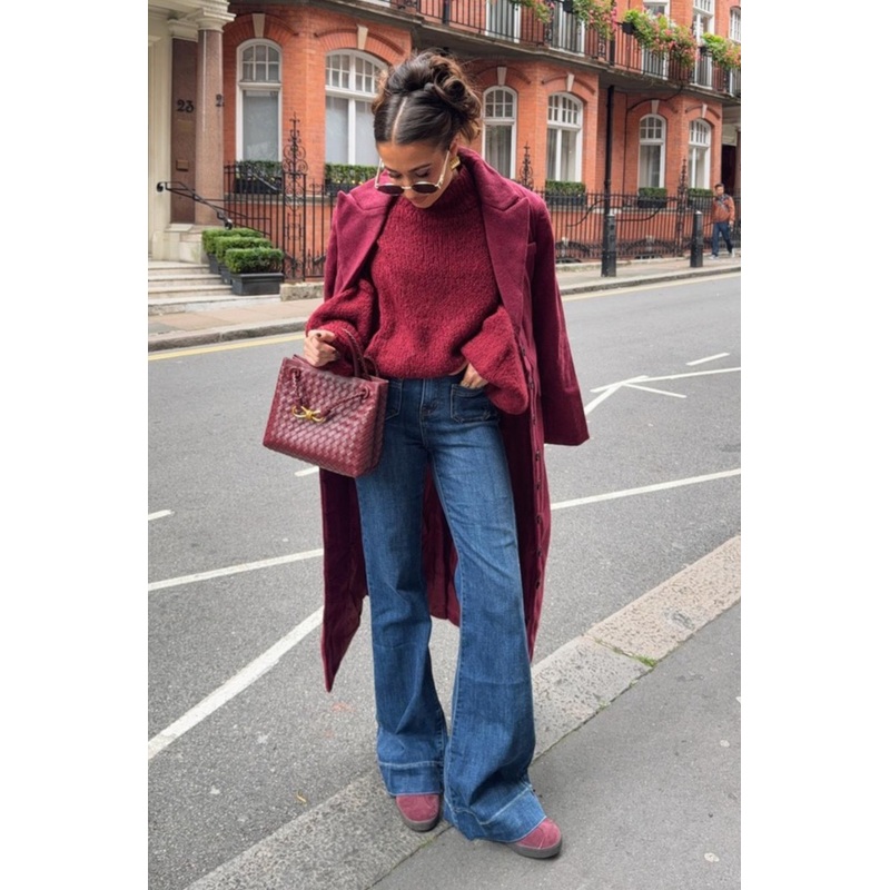 Fara blue pocket detail flared jeans