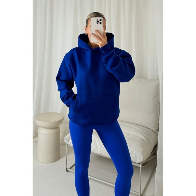 Bella cobalt blue & sapphire premium hoodie legging set
