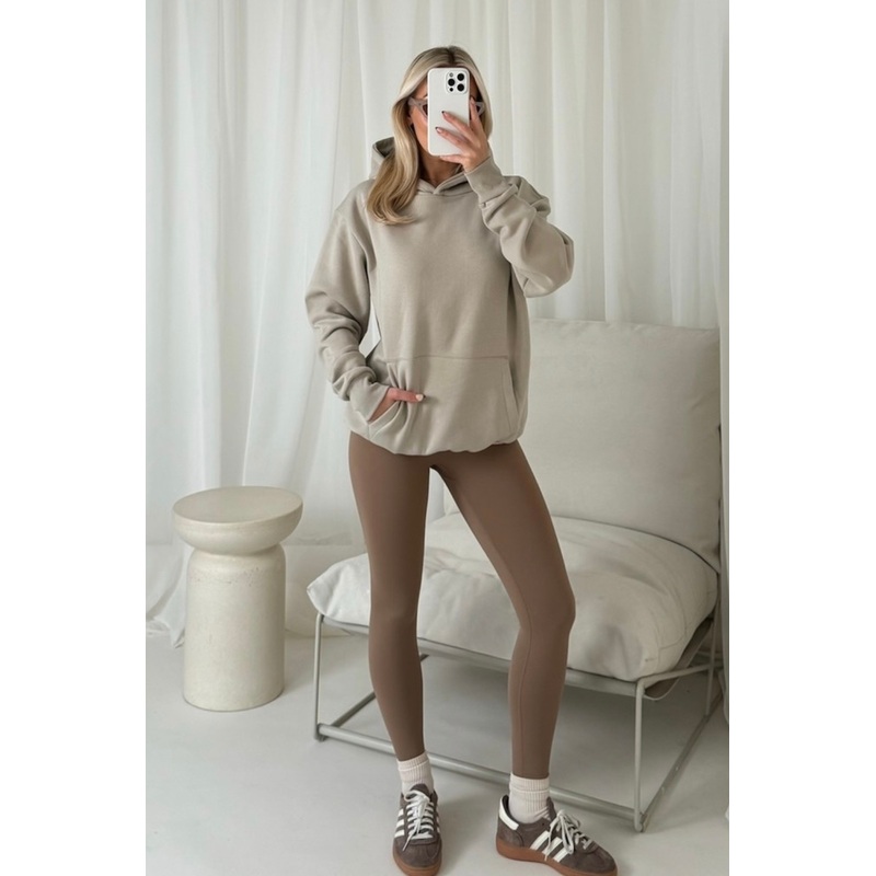 Bella stone and caramel premium hoodie ultimate legging set
