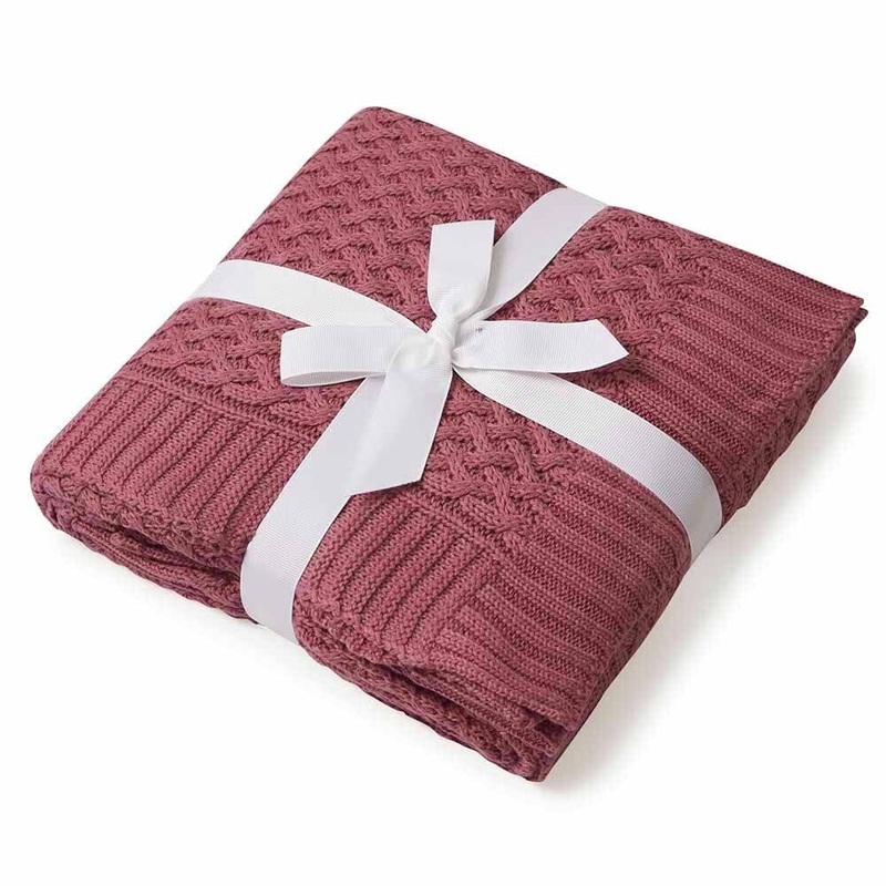 Snuggle Hunny - Organic Diamond Knit Baby Blanket | Mauve