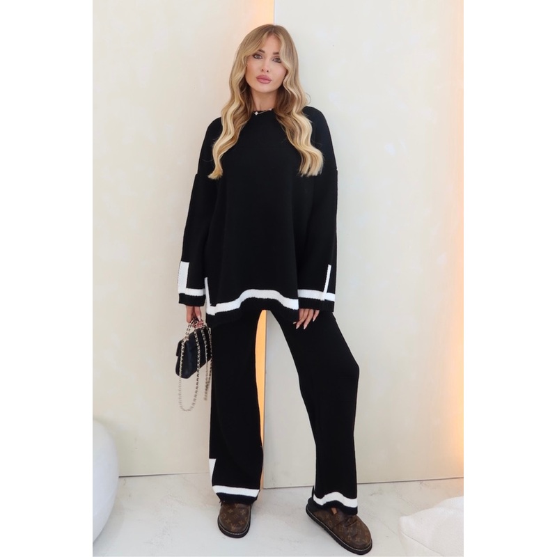Addison black knitted jumper and trousers