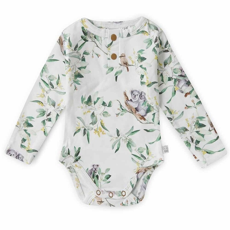 Snuggle Hunny - Organic Long Sleeve Bodysuit | Eucalypt