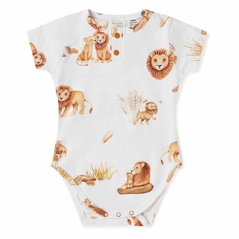 Snuggle Hunny - Organic Short Sleeve Bodysuit | Lion