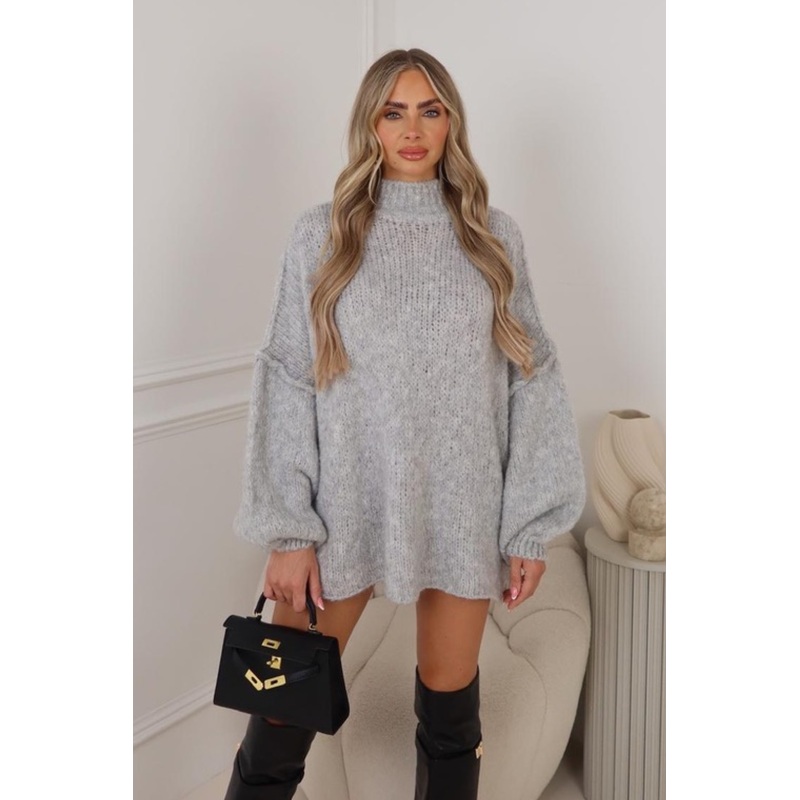 Adelaide grey oversized knit jumper