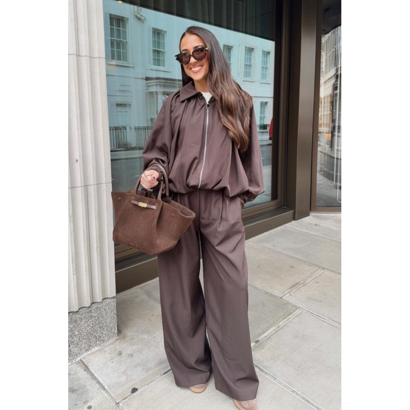 Natalie brown drape bomber co-ord