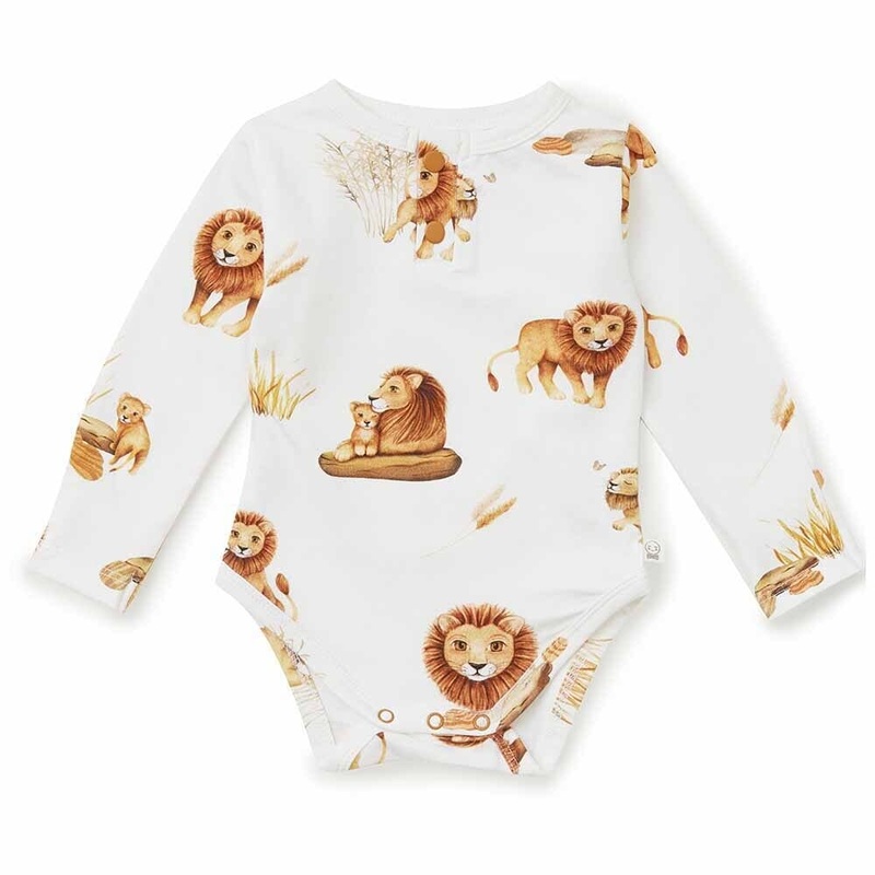 Snuggle Hunny - Organic Long Sleeve Bodysuit | Lion