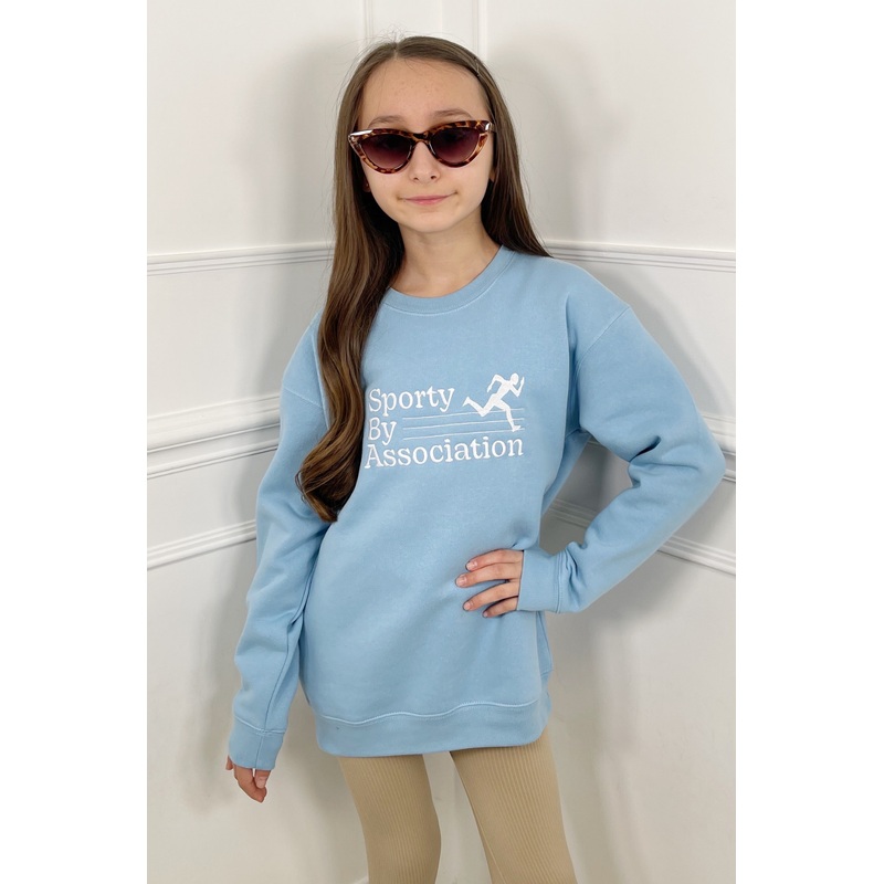 Mini Blue sporty by association embroidered sweater