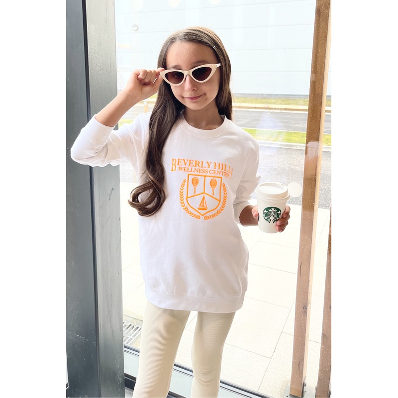 Mini white Beverly hills embroidered sweater