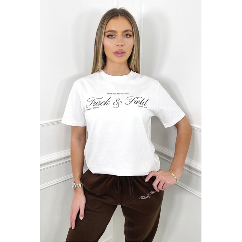 Track and field brown & white premium Tee