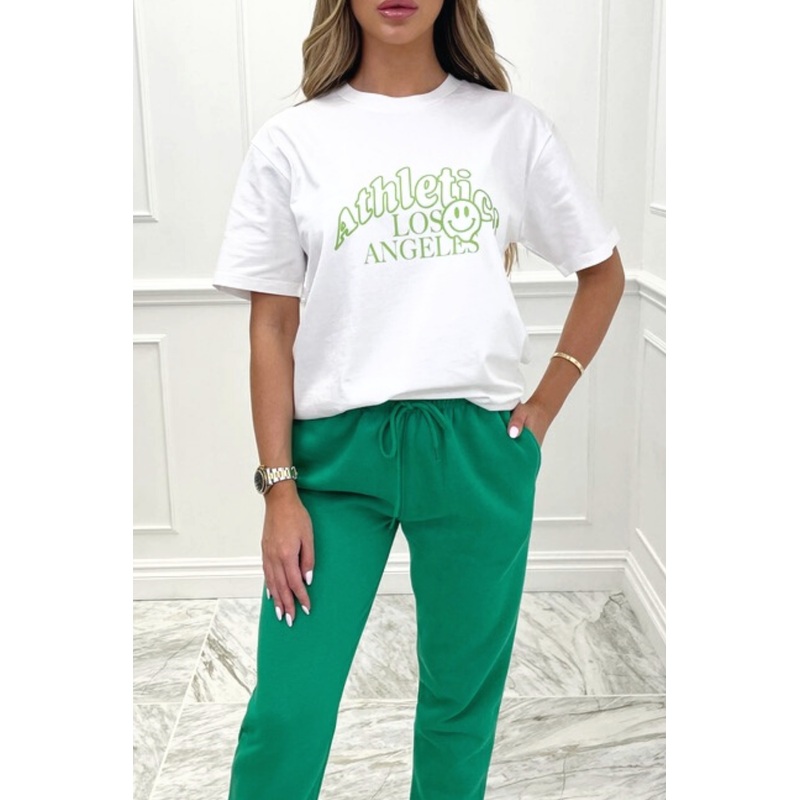 athletics LA green & white premium tee