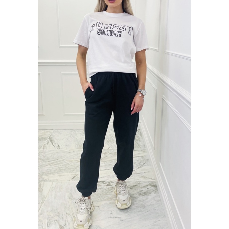 sunset sunday black & white premium tee