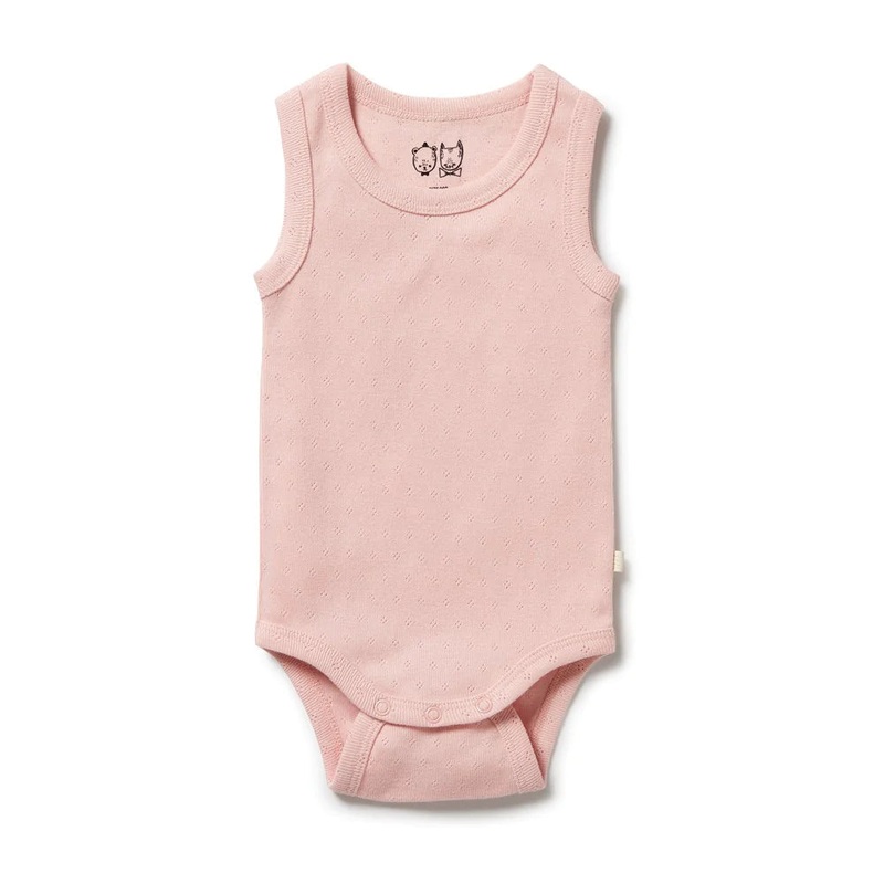 Wilson & Frenchy - Organic Pointelle Singlet Bodysuit Cantaloupe