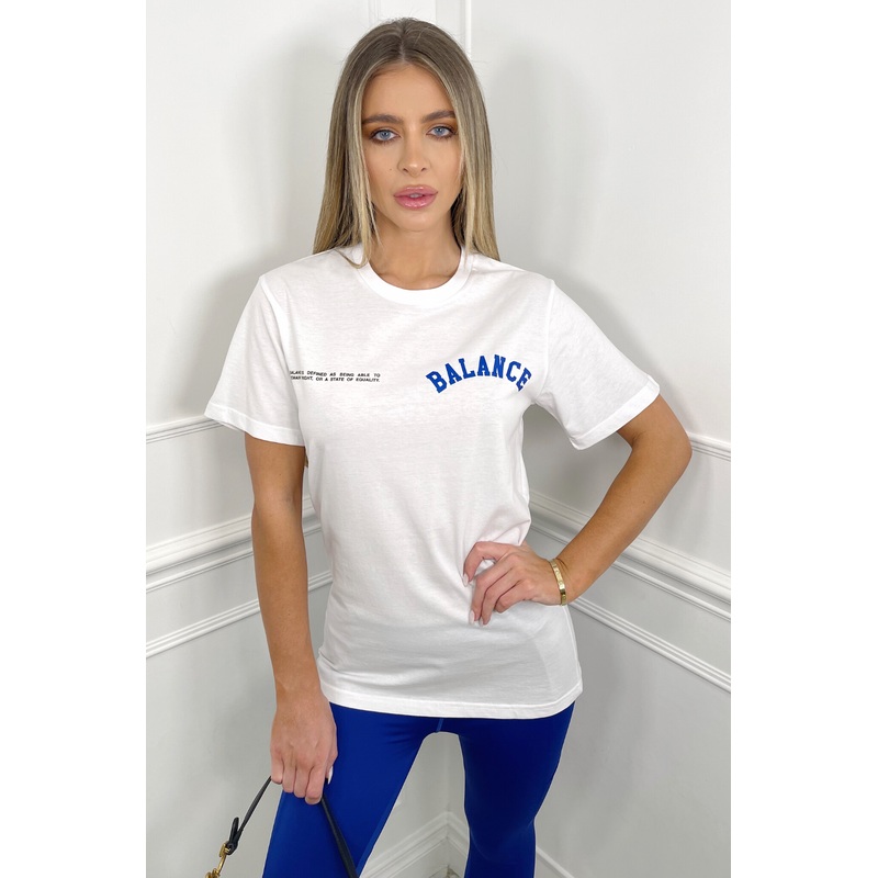 Balance blue and white printed tee