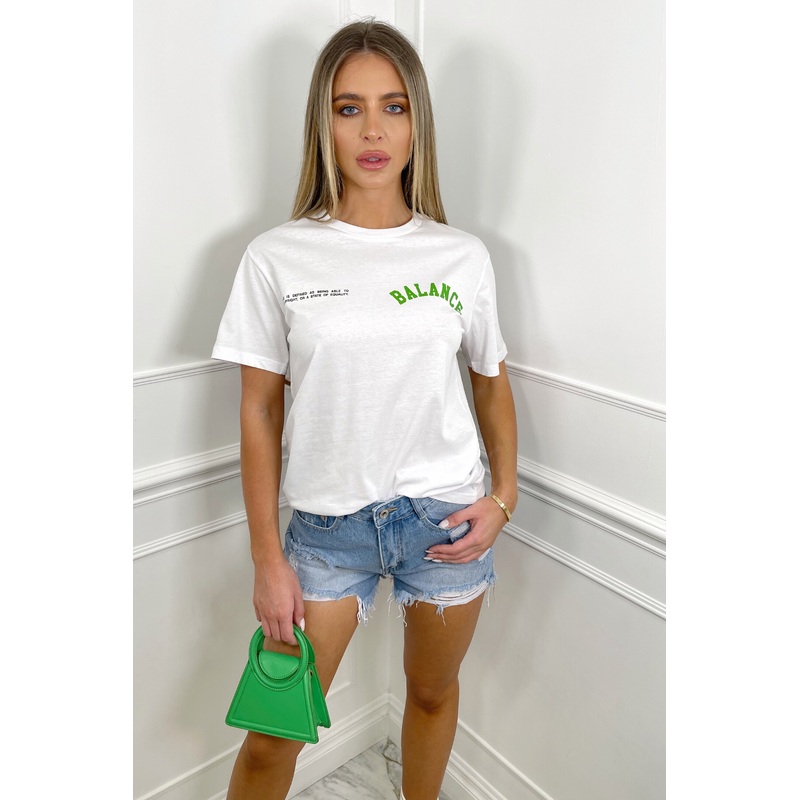 Balance green and white printed tee
