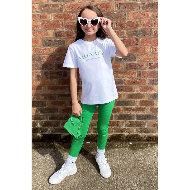 Mini monaco white printed kids t-shirt