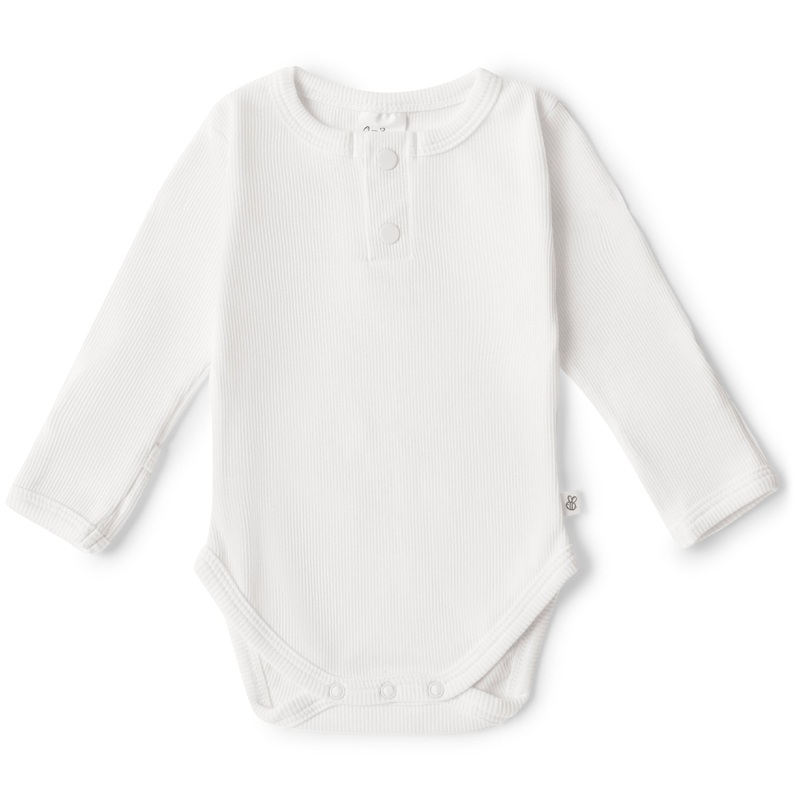 Snuggle Hunny - Organic Long Sleeve Bodysuit | Milk