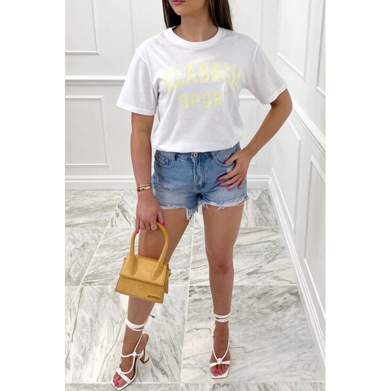 calabasas sport printed white tee