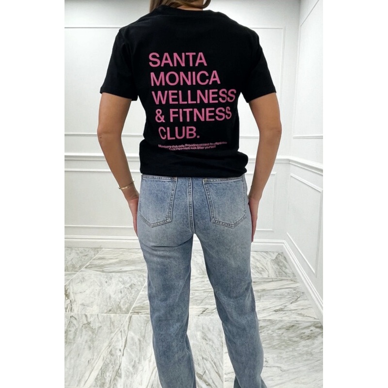Santa Monica printed black tee