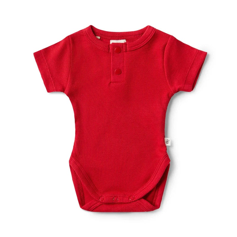 Snuggle Hunny - Organic Short Sleeve Bodysuit | Red