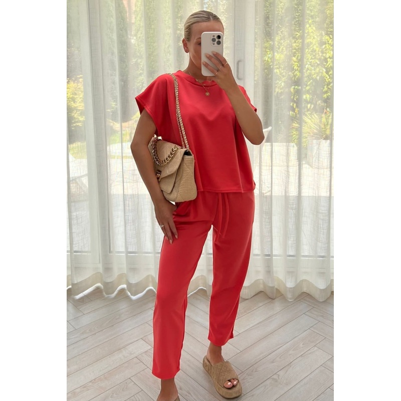 Danni coral box top coord