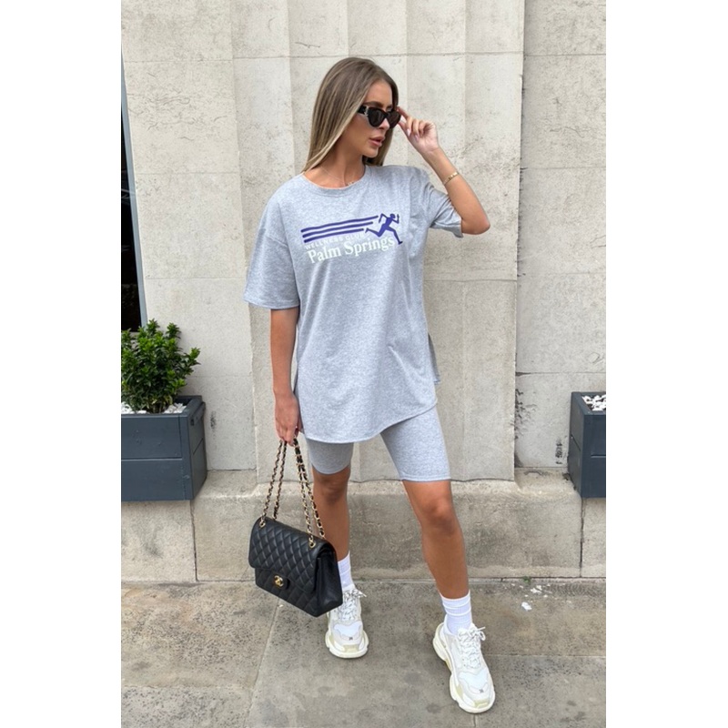 palm springs grey cycling short coord