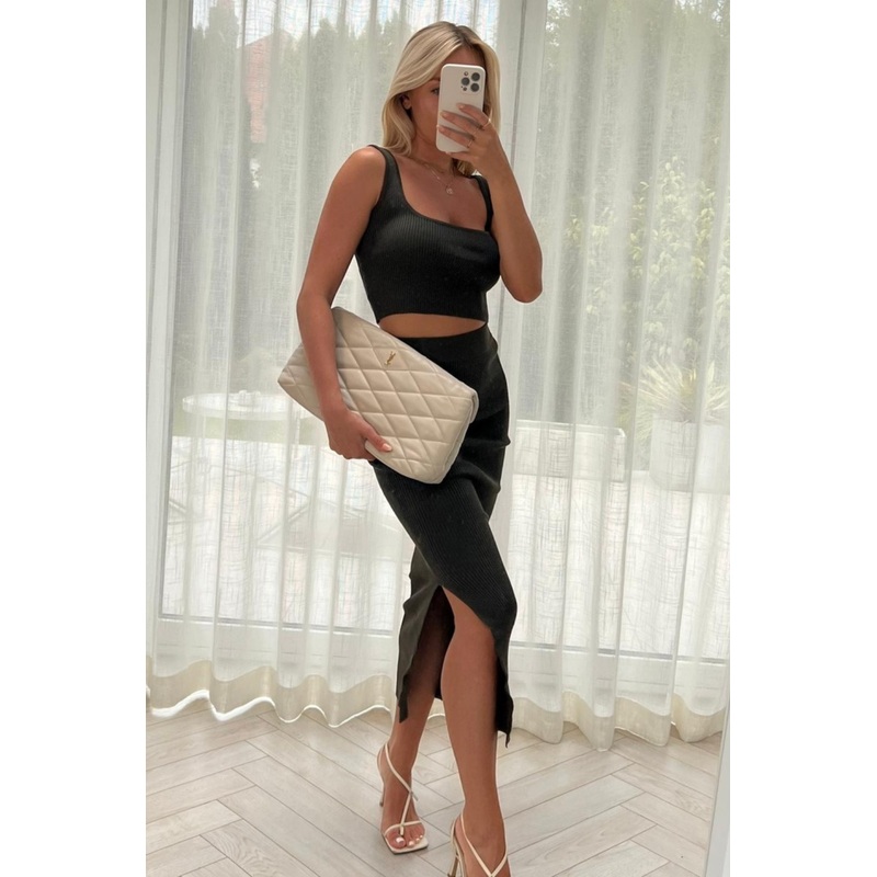 Vivian khaki two piece skirt co ord