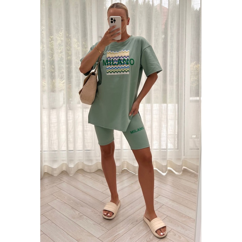 Milano zigzag mint cycling short coord