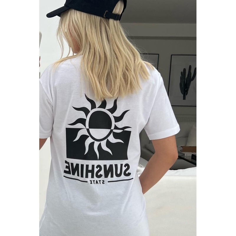 sunshine state white & black printed tee