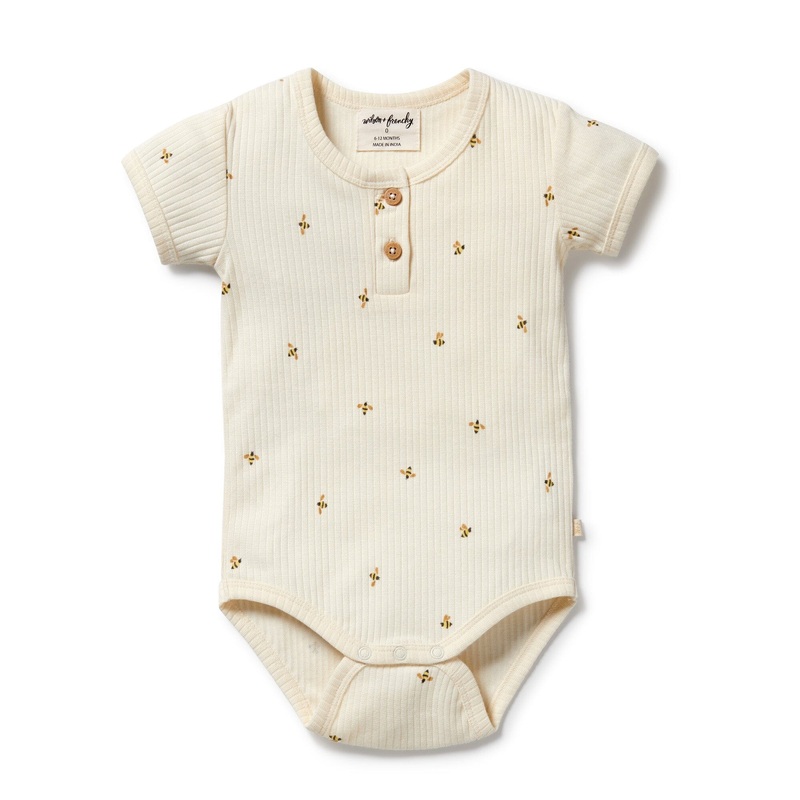 Wilson & Frenchy - Organic Henley Bodysuit | Bee Mine